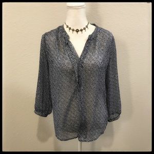 Gibson Blue and White Blouse